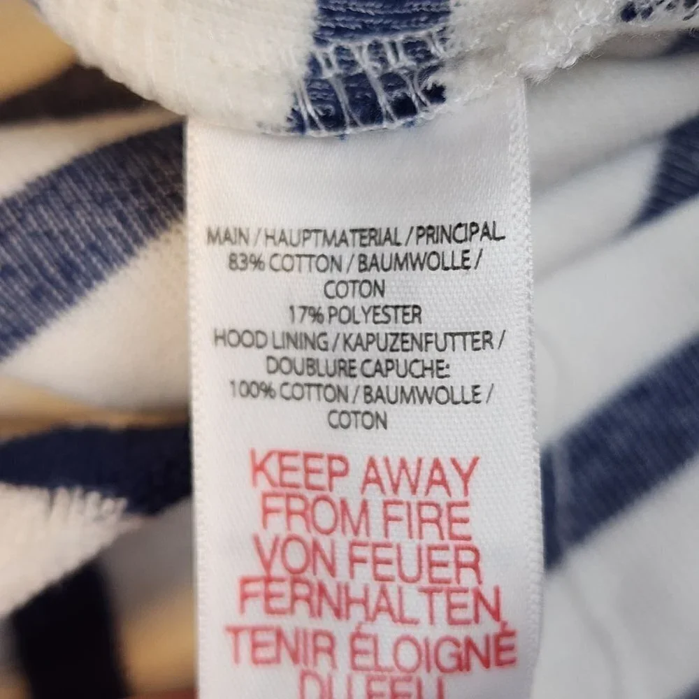 Baby Mini Boden sz 3-6 months toweling hoodie swim cover up stripes New